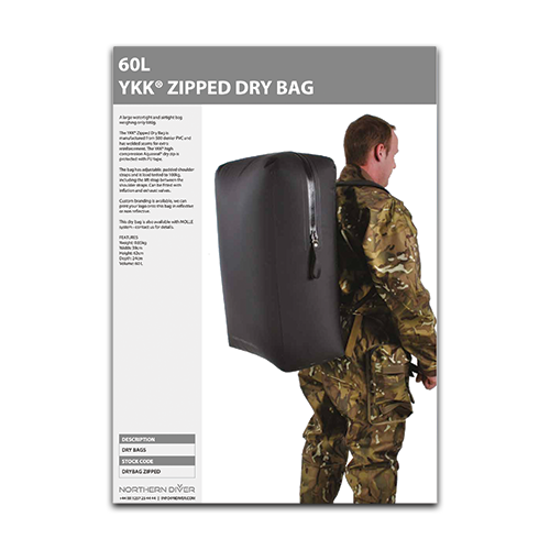 60L YKK® Zipped Dry Bag Datasheet
